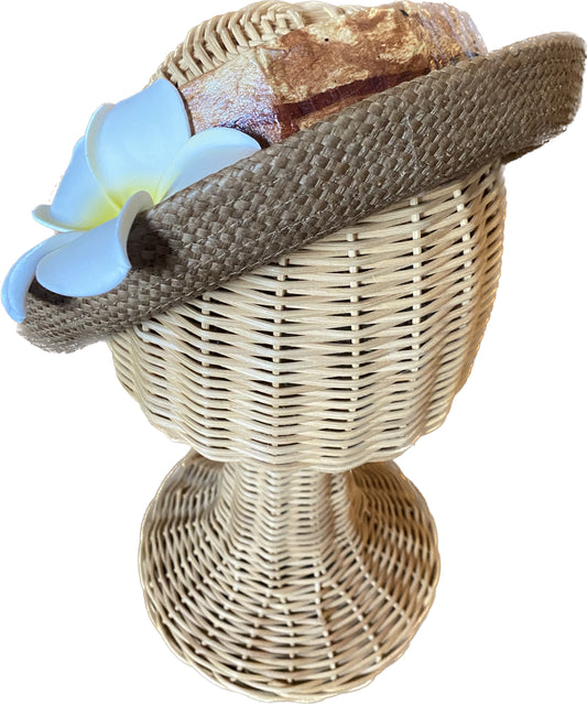 Brown PorkPie w/ Yellow Plumeria SunBun™